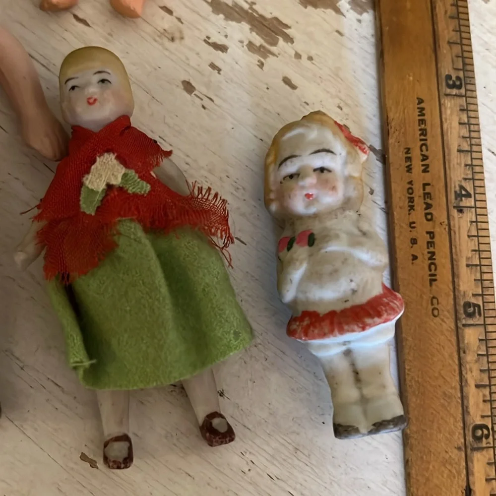 Lot Vintage Japan bisque & Composition jointed dolls